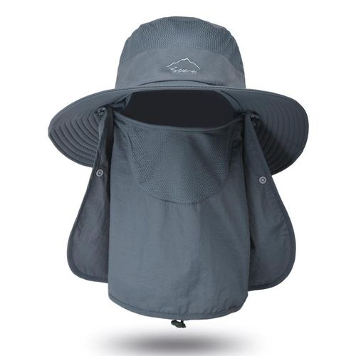 Generic Fishing Hat for Men & Women, Outdoor UV Sun Protection Wide Brim Hat  with Face Cover & Neck Flap @ Best Price Online