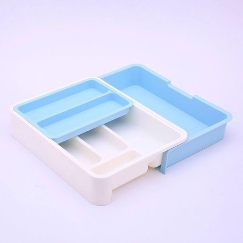 product_image_name-Generic-Expandable Cutlery Tray Adjustable Drawer Organizer - Blue-1
