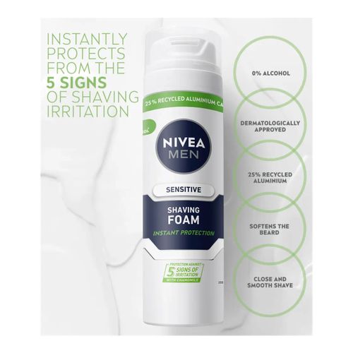product_image_name-NIVEA MEN- Sensitive Shaving Foam Instant Protection – 200ml-2