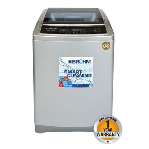 Bruhm BWMTL150H, Automatic Top Load Washing Machine, 15Kg Silver