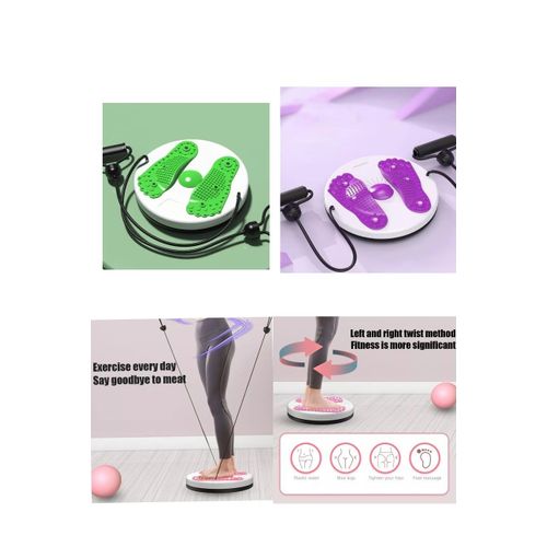 product_image_name-Generic-Unisex Waist Twisting Disc With Resistance Bands - Abdominal Trainer & Foot Massager For Home Fitness, Weight Loss, Slimming Waist, Core Exercise-5
