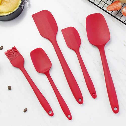 6pcs Silicone Kitchen Utensils Set Including Scraper And Oil Brush, Baking  Tool Cake Cream Spatula