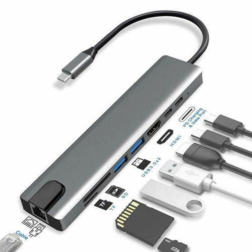 product_image_name-Generic-USB HUB 8 IN 1 USB Type-C Adapter-1