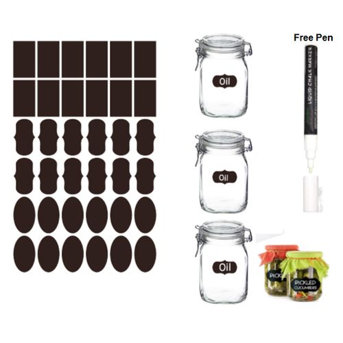 Amazon 36 Blackboard Stickers White Marker For Labeling Mason ...