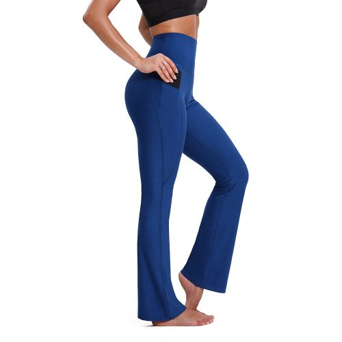 Women's Flare Yoga Pants -V Crossover High-Waisted and Wide Leg Workout Gym  Leggings Petite/Regular