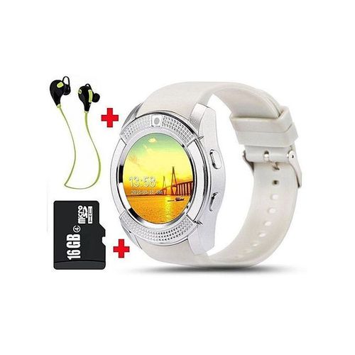 Generic V8 Smart Watch Clock Bluetooth With 16GB Memory Card And