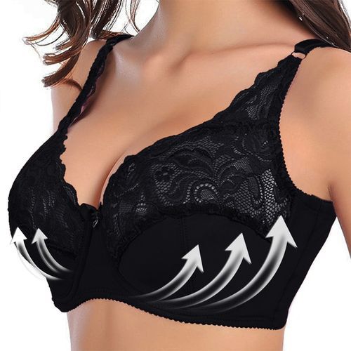 Generic Lace Bra Plus Size Bra Women Underwear Bralette Crop Sexy Female Bra  Large BH Tube Female Push Up Brassiere Laced Bra(#Black 1) @ Best Price  Online