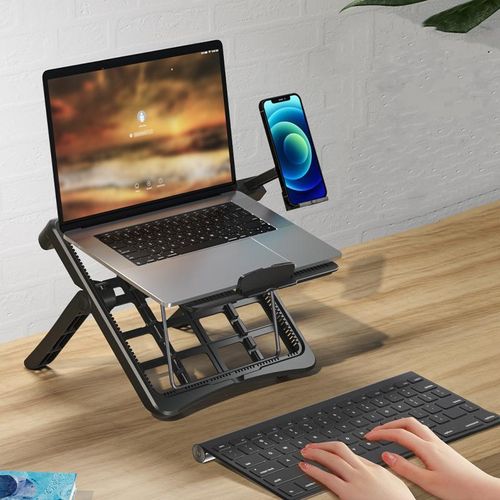 product_image_name-Generic-Black Multifunctional Adjustable Laptop Stand, Portable Foldable Laptop Stand-1