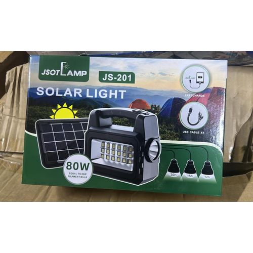 product_image_name-JSOT-80W Solar Lighting Kit with 3 LED Bulbs, Solar Panel & USB Charging-2
