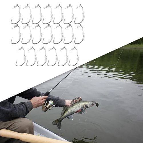 Generic 20x Weighted Hooks Catfish Hooks Carbon Steel Hooks Bass