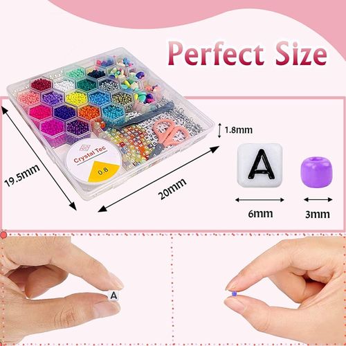 product_image_name-Generic-*Clay beads different Color kit, for bracelet, different shapes with Charms Kit, letters and Elastic Strings for Jewelry Making Bracelets Necklace-4