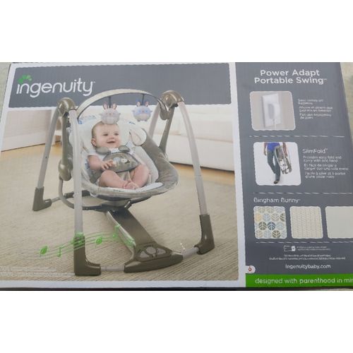 Ingenuity Infant To Toddler Power Adapt Portable Swing Grey Best
