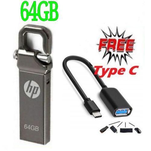 product_image_name-Generic-HP Original V250W 64GB Flash Disk With Clip //64GB+ Free Otg Type-C-1