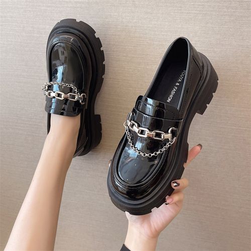Fashion (black)2023 New Lolita Shoes Chain Platform Shoes Japanese