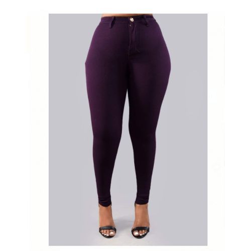 product_image_name-Fashion-Original Anti Sag No Fade Body Shaper High Waist Denim Jeans - Purple-1