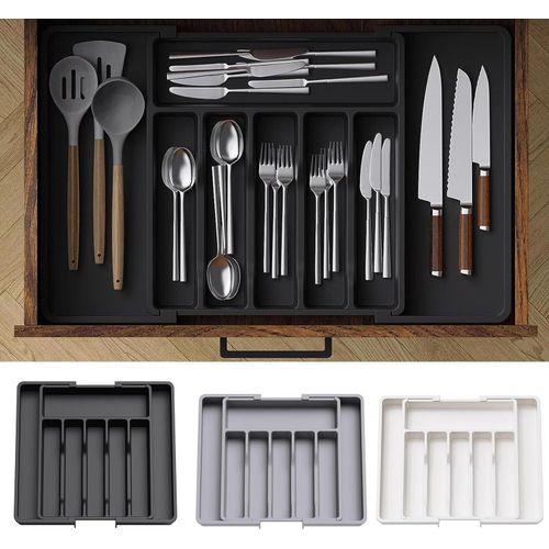product_image_name-Generic- Large Size Expandable Hardened Plastic Cutlery Drawer Organizer for Better Organization-1