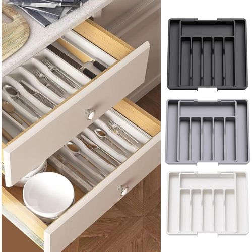 product_image_name-Generic- Large Size Expandable Hardened Plastic Cutlery Drawer Organizer for Better Organization-3