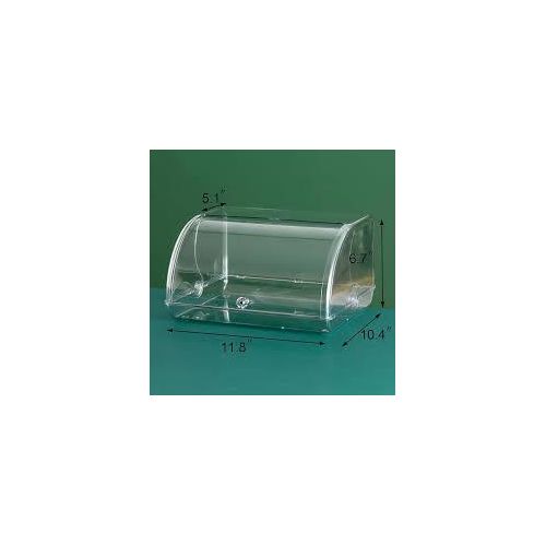 product_image_name-Generic-Large Transparent Acrylic Bread Storage Box with Smooth Roll-Up Lid – Dustproof Pantry Breadbin Organizer-3
