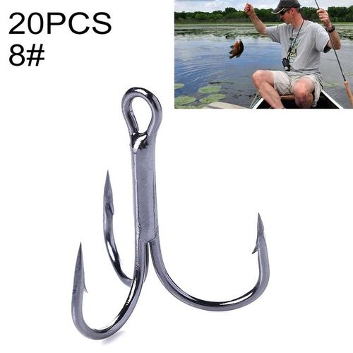 Generic HENGJIA 20 PCS Classic Black High Carbon Steel Fishing Three-jaw  Treble Hooks @ Best Price Online