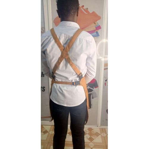 product_image_name-Inkworld arts-Brown Apron with Adjustable Button-2