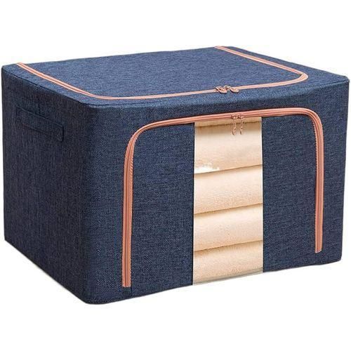 product_image_name-Generic-ZIPPED WARDROPE ORGANIZER/STORAGE BOX 100L-navy blue-1