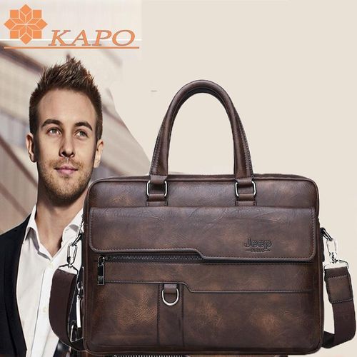 Jeep B Men Briefcase Bag High Quality Business Leather Shoulder