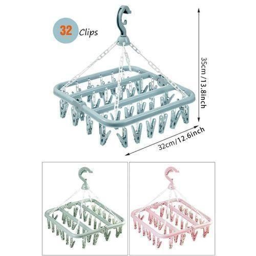 product_image_name-Generic-Multipurpose 32 Pegs Clips Folding Clothes Dryer Hanger Underwear/Socks Drying Hanger Rack-3