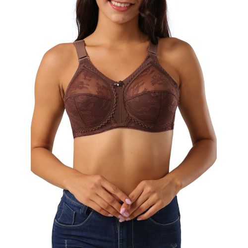 Generic Women Plus Size Bra Full Coverage Wirefree Comfort Lace