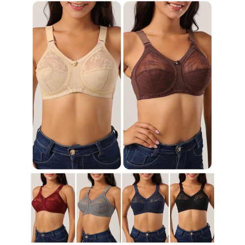 Generic Women Plus Size Bra Full Coverage Wirefree Comfort Lace @ Best  Price Online
