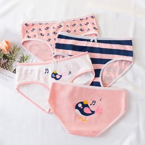 Fashion 4pcs Girls' Cotton Underwear Cute Baby Protective Panties