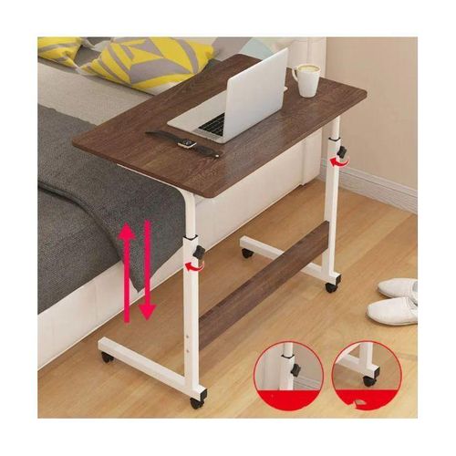 product_image_name-Generic-Portable Height Adjustable Home Computer Table Stand for Office Study Laptop Desk - Dark brown-3