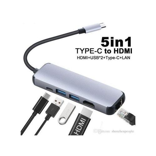 product_image_name-Generic-TYPE C 5 IN 1 WITH USB 3.0,HDMI,PD &ETHERNET PORTS-1