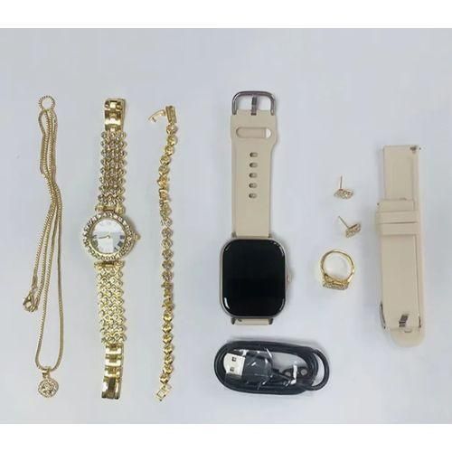 product_image_name-Generic-Watch Luxury Smartwatch For Ladies, Necklace, Earrings, Bracelet, Ring, Analogwatch, Smartwatch-1