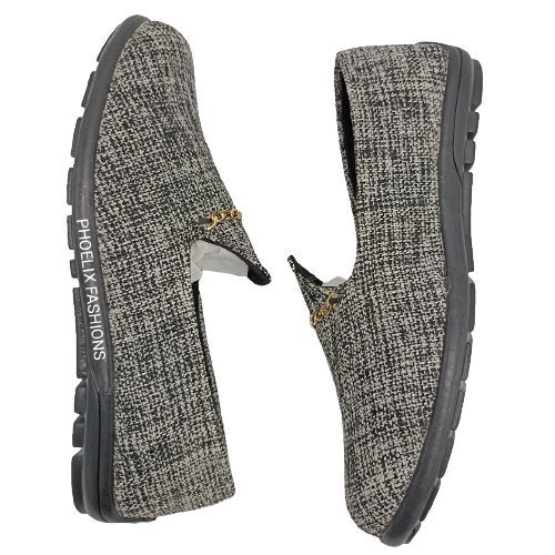 product_image_name-PHOELIX FASHIONS-GREY - Elegant Unisex AFRICAN Ankara Loafers + FREE PURE LEATHER WALLET.-5