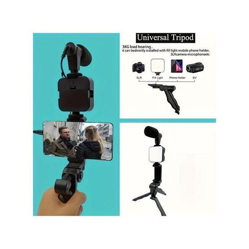 product_image_name-Generic-AY-49 YouTube Starter Kit with LED Light, Microphone, and Tripod for Vlogging-3