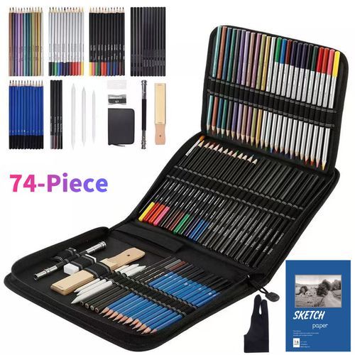 83 Pcs Drawing Kit Drawing Pencils Sketching Set and Colored