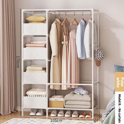 product_image_name-Generic-Quality Multipurpose Modern Wardrobe Clothes and Shoe Shelve Storage Clothing Hanger Rack-1