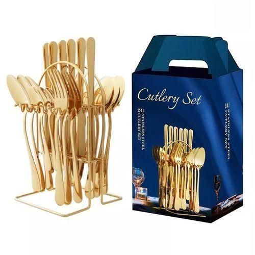 product_image_name-Generic-24 Pcs Gold Cutlery Set-2