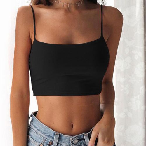 Generic Female Summer Crop Tank Top Women Fashion Deep V Lace Bras  Embroidery Floral Tank Top Bra Wrapped Chest Padded Bra(#black 4) @ Best  Price Online