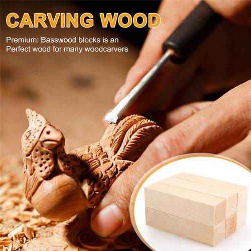 6Pcs Basswood Carving Blocks for Wood Beginners Carving Hobby Kit