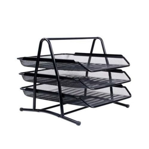 product_image_name-Generic-3 Tier A4 Size Metal Desk Document Tray Wire Mesh-2