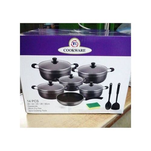 product_image_name-TC-Heavy Cooking Pots 14pcs With Glass Lids-1