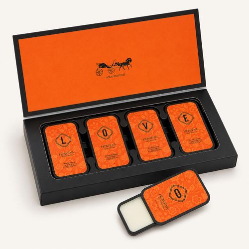 Fashion HOWEYA 4-in-1 Solid Perfume Gift Set, Alcohol-Free