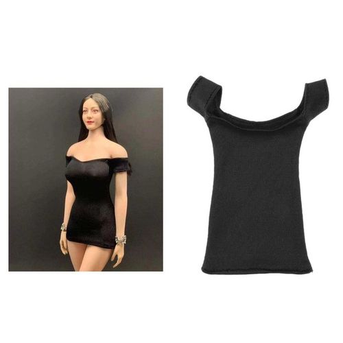 Generic 1/6 Female Clothes Tight Shirt Short Dress Fit 12 Inch Figure Black  @ Best Price Online