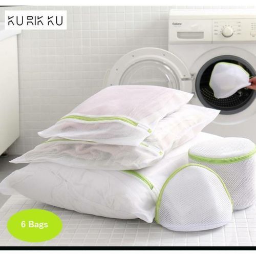 Buy Mfun 6Pcs/Set Heavy Duty Mesh Laundry Bags, Laundry Bag For Blouse Hosiery  Stocking Underwear Bra And Lingerie, Travel Laundry Bag With Premium Zipper  (Green) Online - Shop Home & Garden on