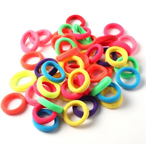 Generic 50pcs Elastic Hair Ties Tiny Rubber Bands-Multicolor1