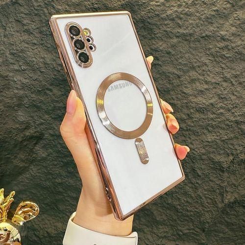 product_image_name-Generic-Galaxy Note 10 Plus Case Magnetic Support MagSafe Charger Wireless Anti-Scratch Shockproof Plated Clear Full Camera Protection Phone Cover - Protective Phone Cover in Gold-2