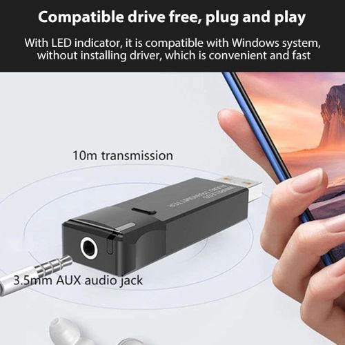 Gentleman Jack LE501 Driver-Free USB Bluetooth 5.3 Adapter Audio