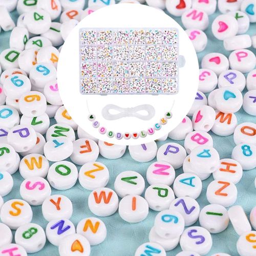 150pcs 4 X 7 Mm Round Alphabet Beads A-z 26 Letters Beads ,for DIY  Friendship Bracelets And Gifts Souvenir Jewelry Making