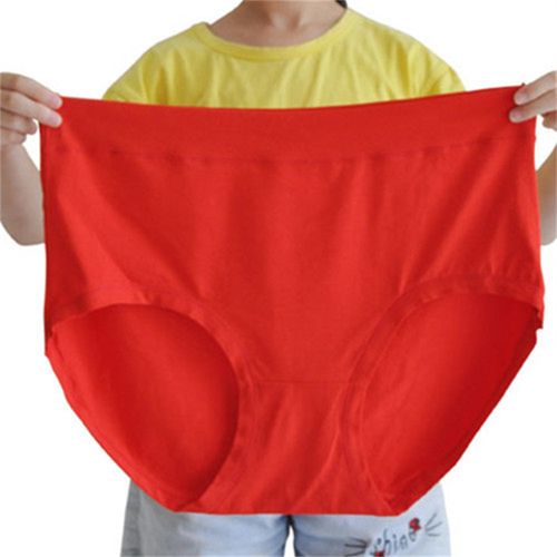 Generic Plus Size Women Panties Fattening Extra Large Milk Silk Triangle  Underpants Head Female Mother Middle Aged Underwear 150kg(#Red) @ Best  Price Online